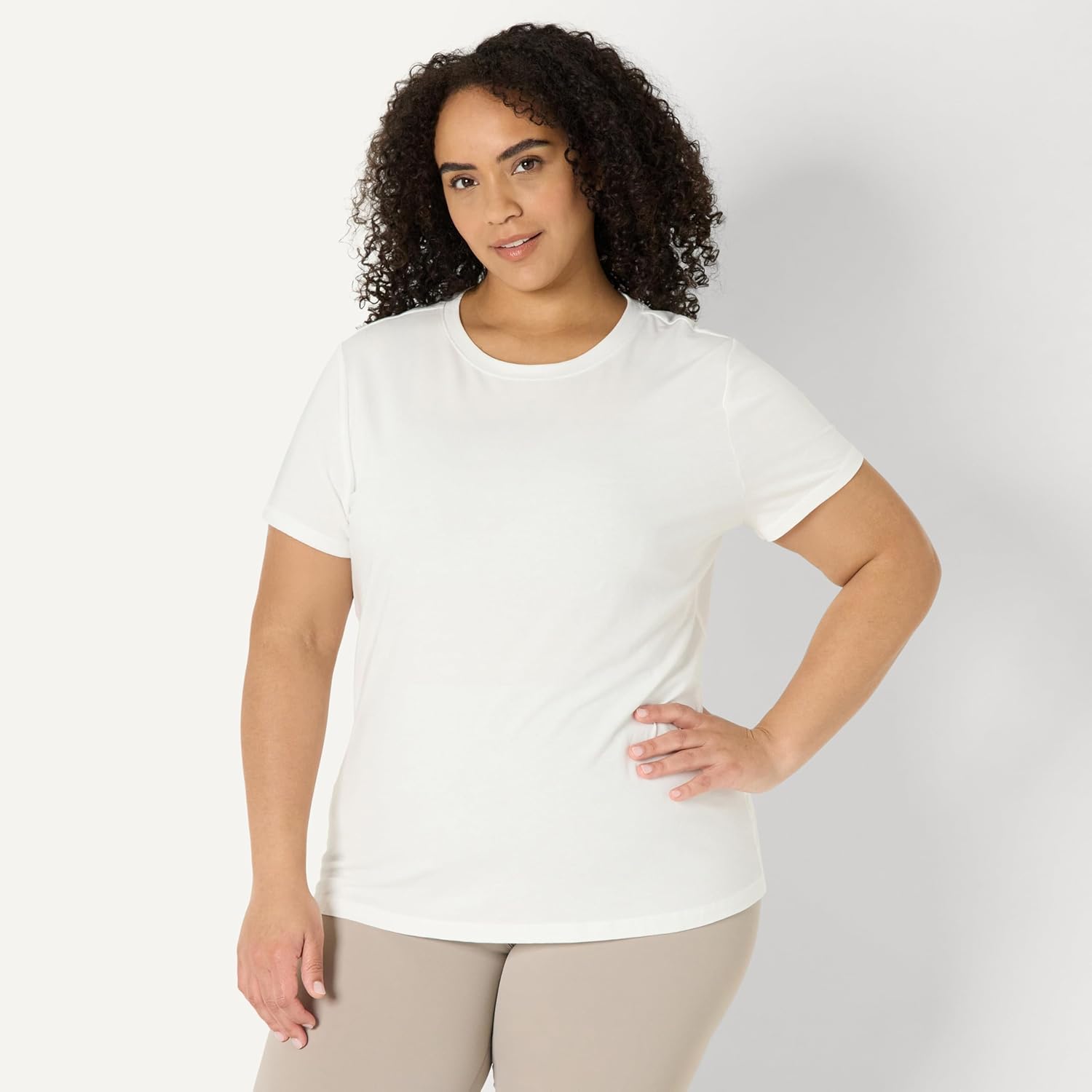 Amazon Essentials Women's Active Soft Cotton Regular Fit Crewneck Short Sleeve Lightweight Yoga Workout T-Shirt - Image 6