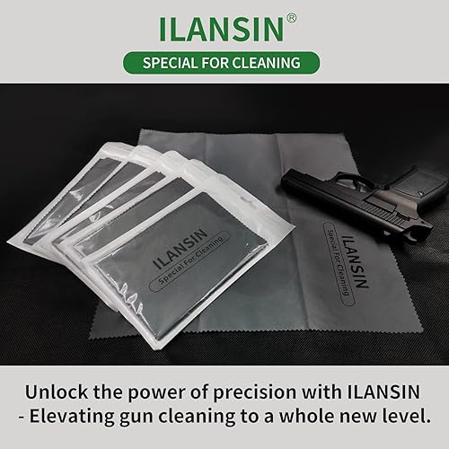Miniatura 6 de Paños de limpieza de pistola de silicona de 12 x 12 pulgadas, sin pelusas, toallitas de limpieza de pistola con trapos de limpieza de pistola gris