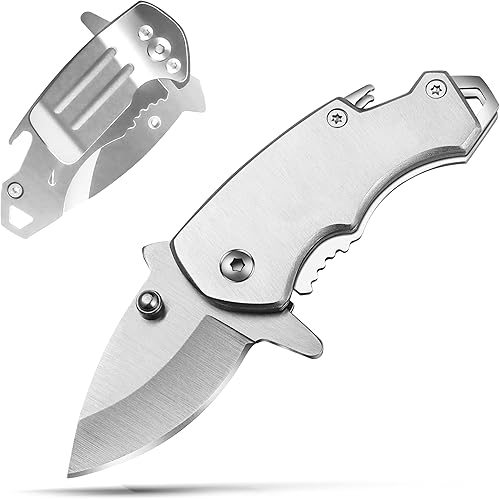 Miniatura 8 de Coowolf Mini cuchillo de bolsillo plegable con clip y abridor de botellas, cuchillo de bolsillo pequeño de 4.3 pulgadas para hombres, estructura de