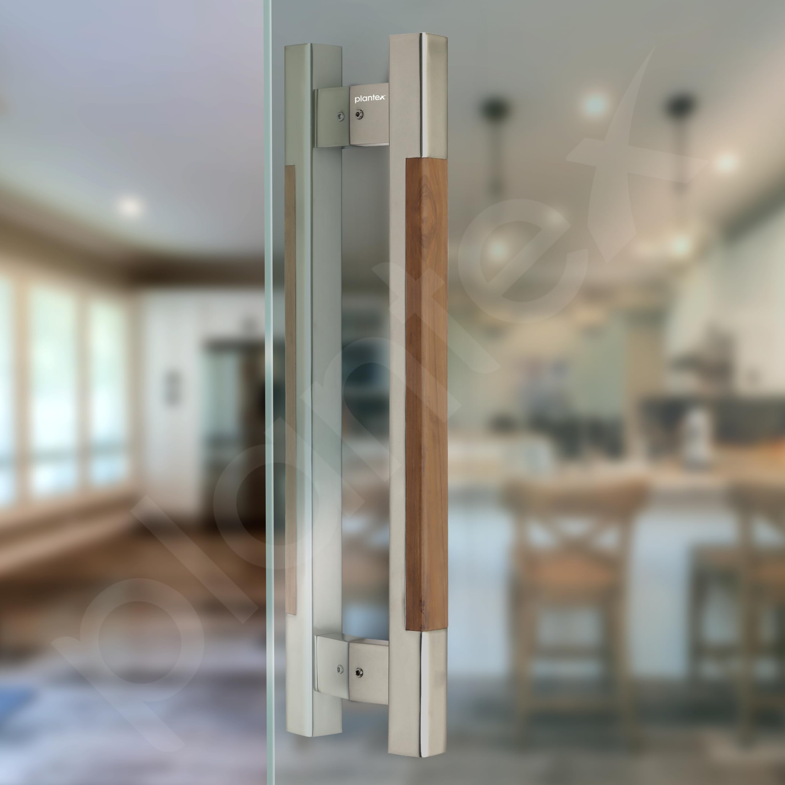 Plantex Satin & Wood Main Door Handle - Durable & Stylish -5