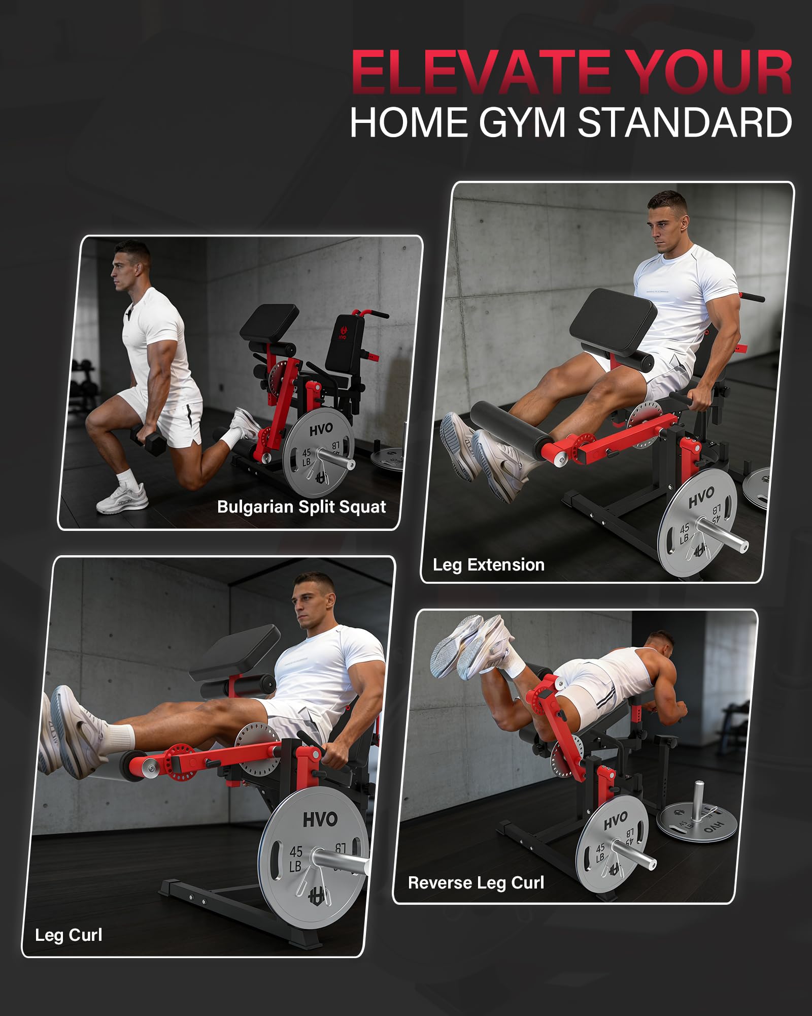 HVO Beinstrecker und Beinbeuger Gerät: Sitzende Beinstrecker Maschine Beine Curl Trainingsgerät Beinpresse Beintrainer für Zuhause Fitnessgerät Home Gym sportgeräte Leg Curl and Extension