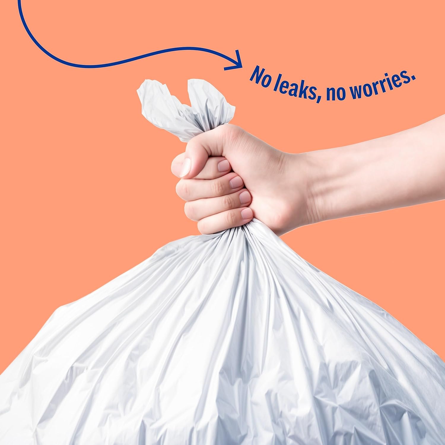 PERK 13 Gallon Kitchen Trash Bag, Low Density 0.9 Mil