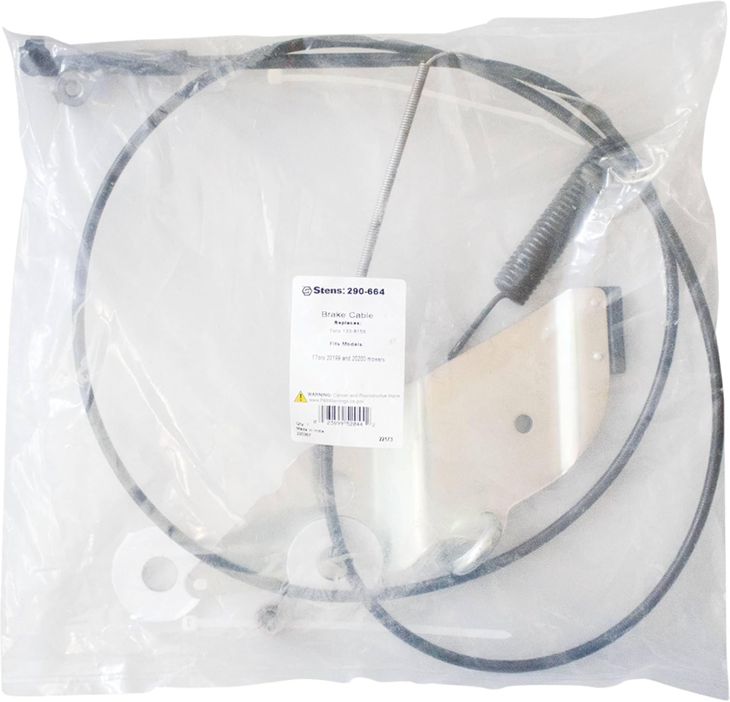 Stens 290-664 Brake Cable Compatible with/Replacement for Toro 20199 and 20200 mowers 120-6243, 133-8158, 20199, 20200 67 1/2" Conduit Length, 77 1/4" Inner Wire Length