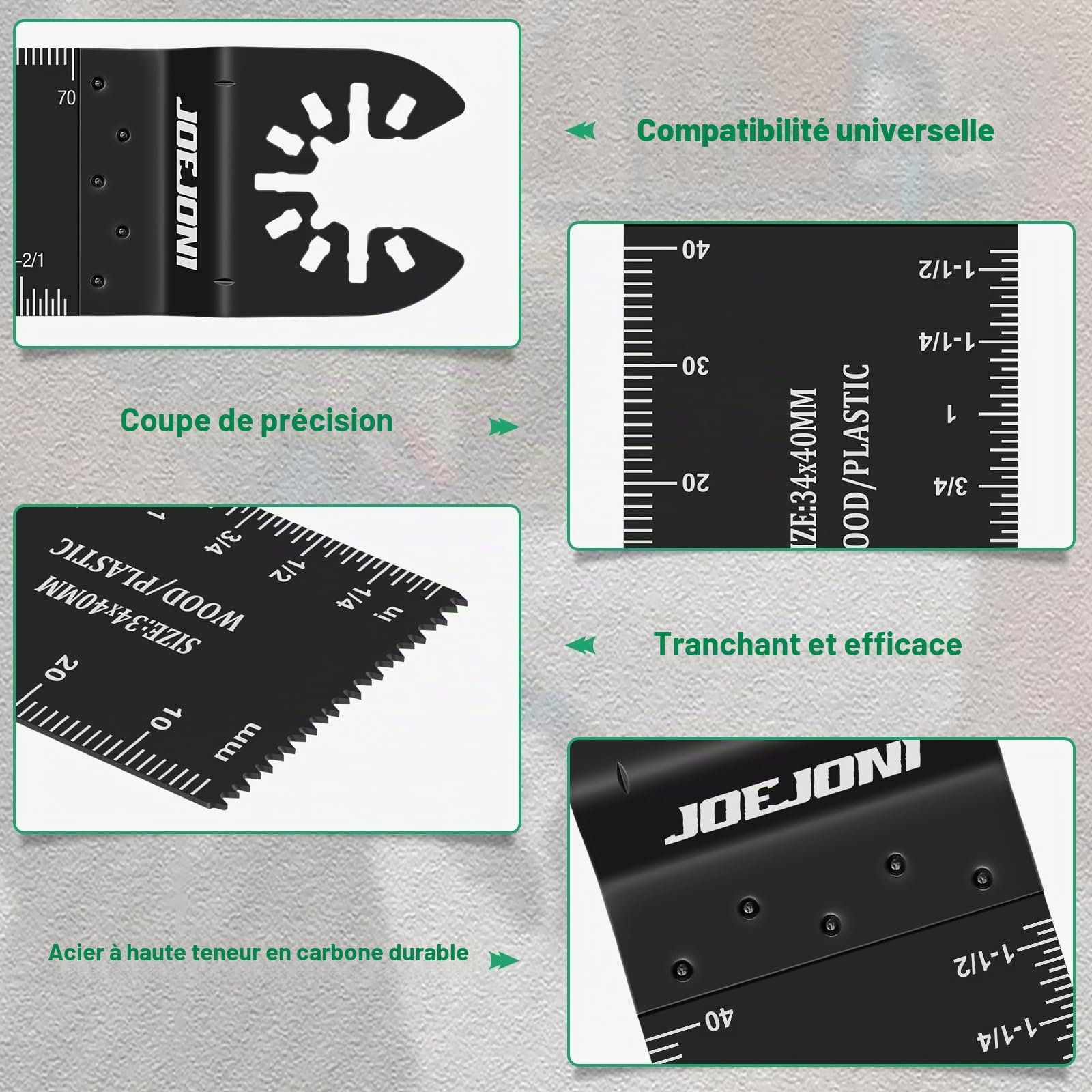 Lot de 53 lames de scie multitool, Lames de scie oscillantes universelles, Ensemble d'accessoires pour outils multifonctions, Lames pour outils oscillants pour Fein Multimaster, Milwaukee