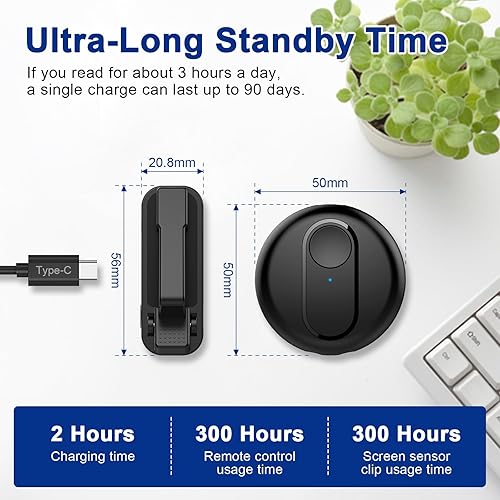 Miniatura 9 de Girador de páginas con control remoto para Kindle Paperwhite Oasis Kobo eReaders, obturador de cámara, controlador de selfie, girador de páginas