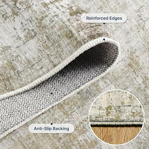 Miniatura 41 de Alfombra de área lavable de 5 x 7 pies para sala de estar, alfombra grande abstracta para comedor, dormitorio, alfombra antideslizante de 5 x 7