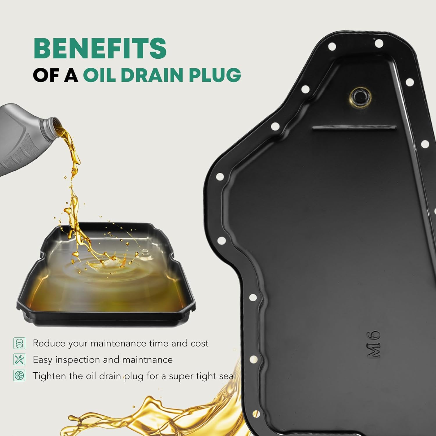 YHTAUTO Transmission Oil Pan and Drain Plug Replacement for Chevrolet Impala Malibu Monte Carlo Buick Oldsmobile Pontiac Saturn 4T60-E 4T65-E