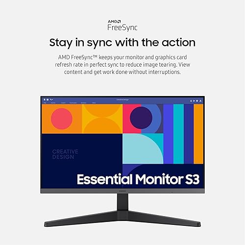 Miniatura 7 de SAMSUNG Monitor de computadora esencial para negocios de la serie S33GC de 24 pulgadas, panel IPS, soporte de pantalla solo inclinable, 100Hz, HDMI