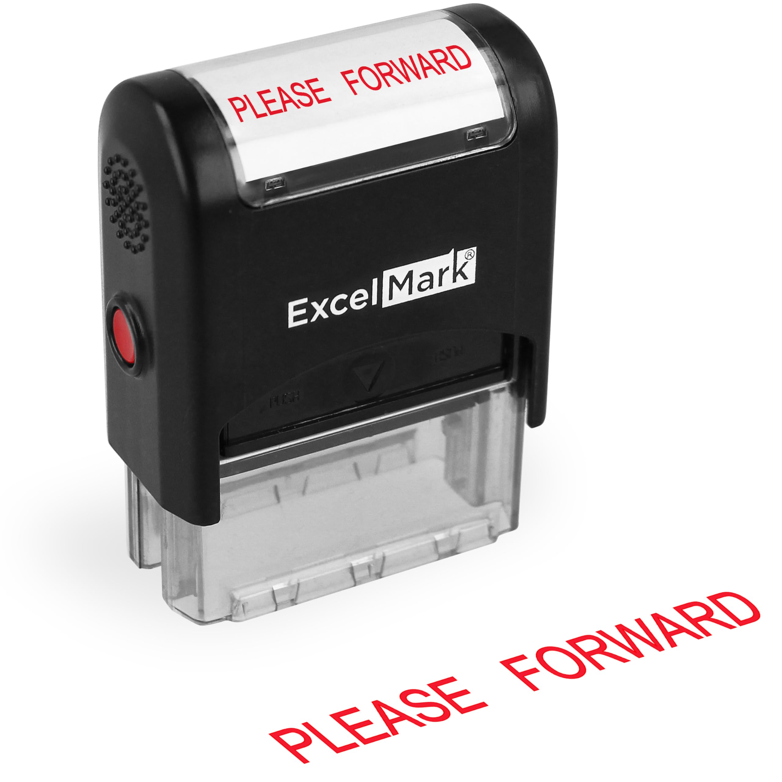ExcelMark Please Forward Self Inking Rubber Stamp - Red Ink (A1539)