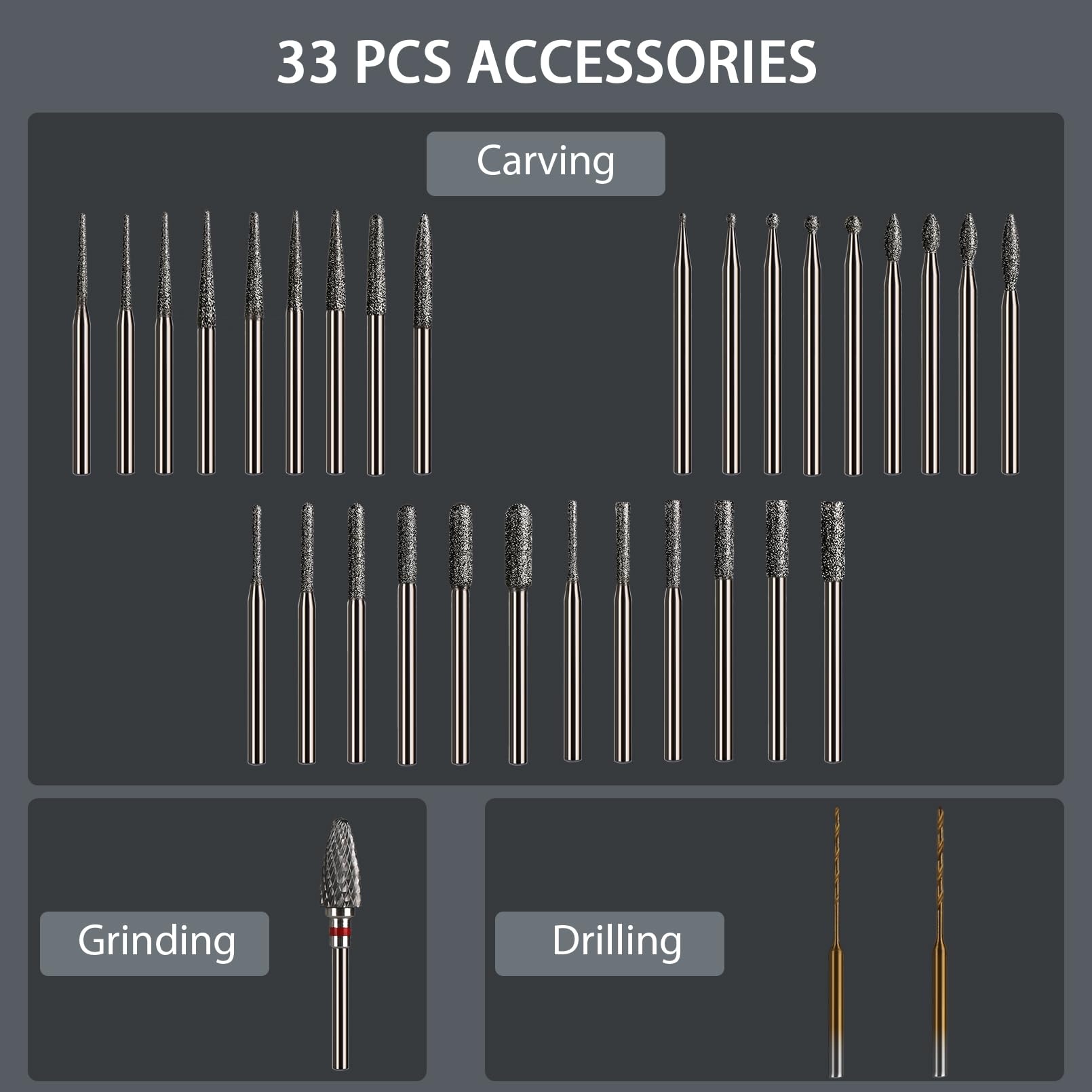 Mini stylo de gravure électrique sans fil avec 30 sculptures, 2 perçages et 1 foret rotatif en carbure de tungstène pour loisirs créatifs, lumière LED USB, kit d'outils à 3 vitesses pour métal, bois