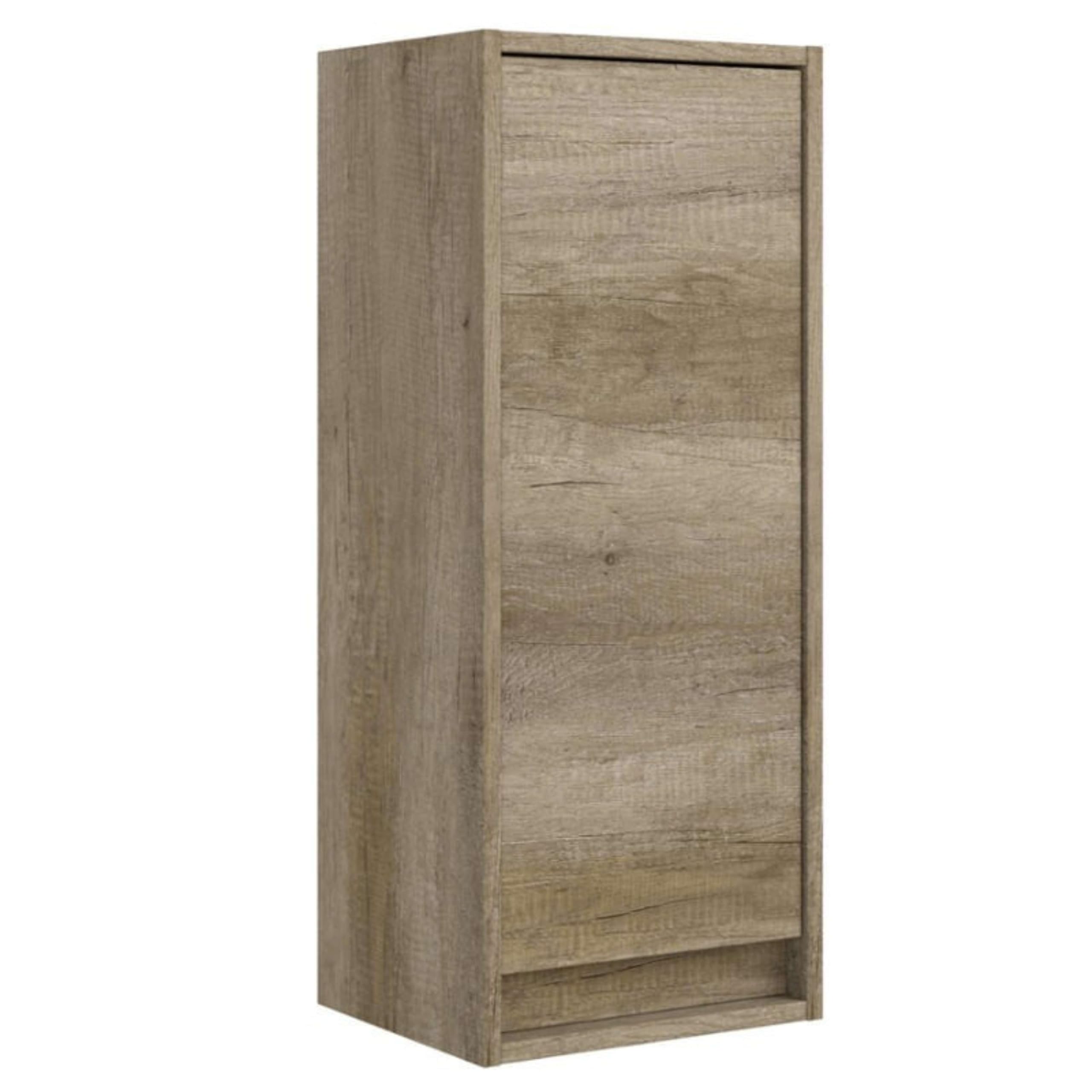 Pack de Muebles de Baño en Color Roble Nordik formado por Mueble de Baño, Espejo y Lavabo Cerámico (Tamaño de la Columna Opcional)