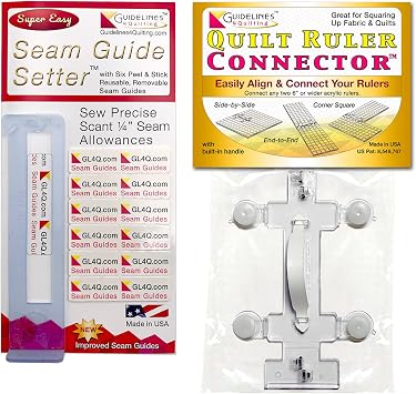 Seam Guide Setter and Quilt Ruler Connector Bundle