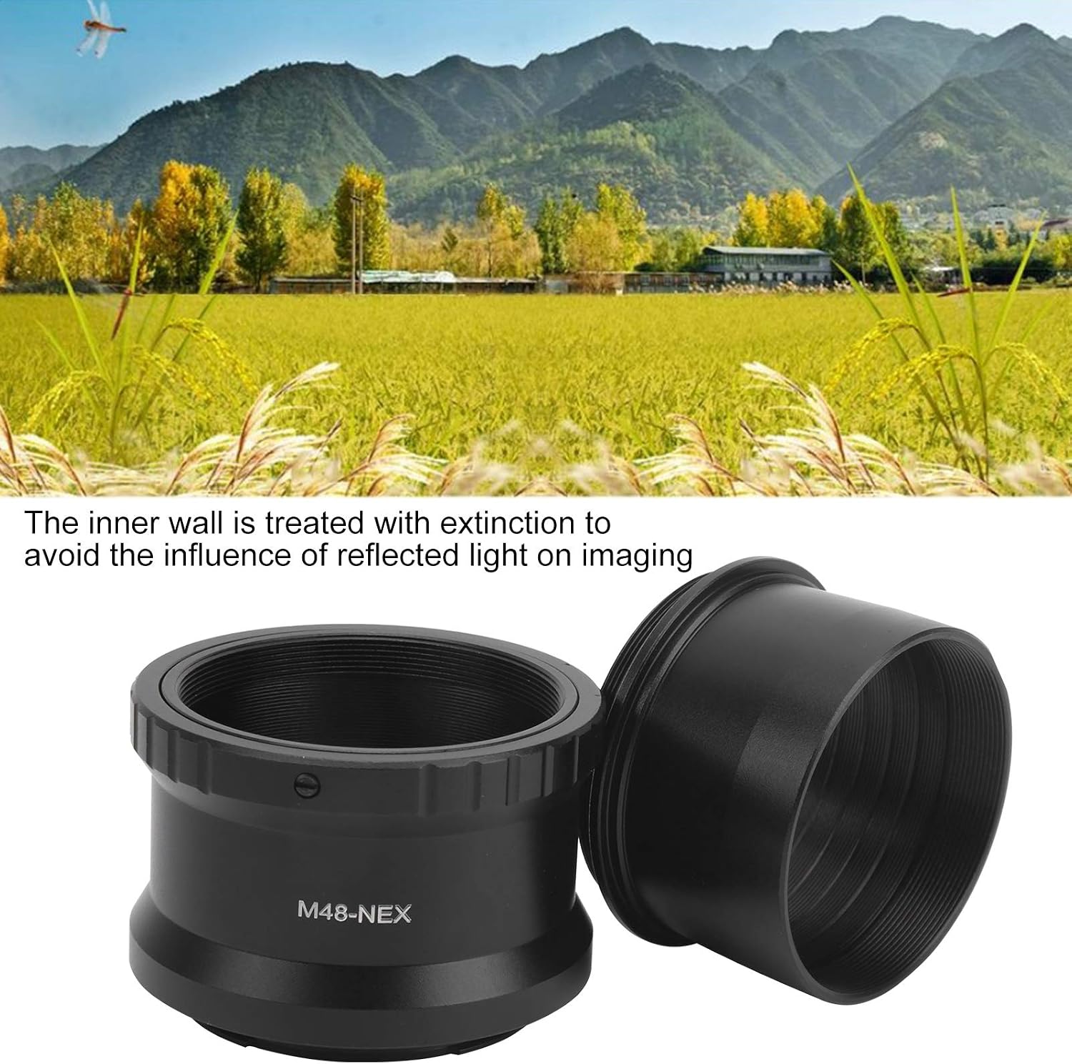 2 Inch M48x0.75 Telescope T Adapter M48 NEX Lens Adapter for Sony E