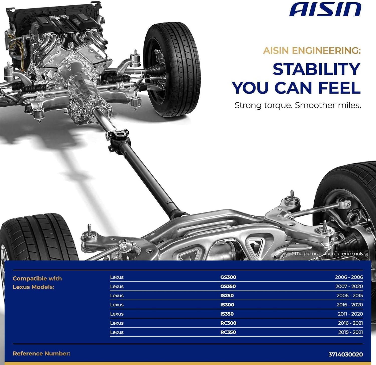 AISIN AFTERMARKET DRST-00241 Front Drive Shaft - Compatible with Lexus IS250 2006-2015, IS300 2016-2020, IS350 2011-2020, GS350 2007-2011 2013-2020 - 2.0L 2.5L 3.0L 3.5L AWD - 19.76" Length