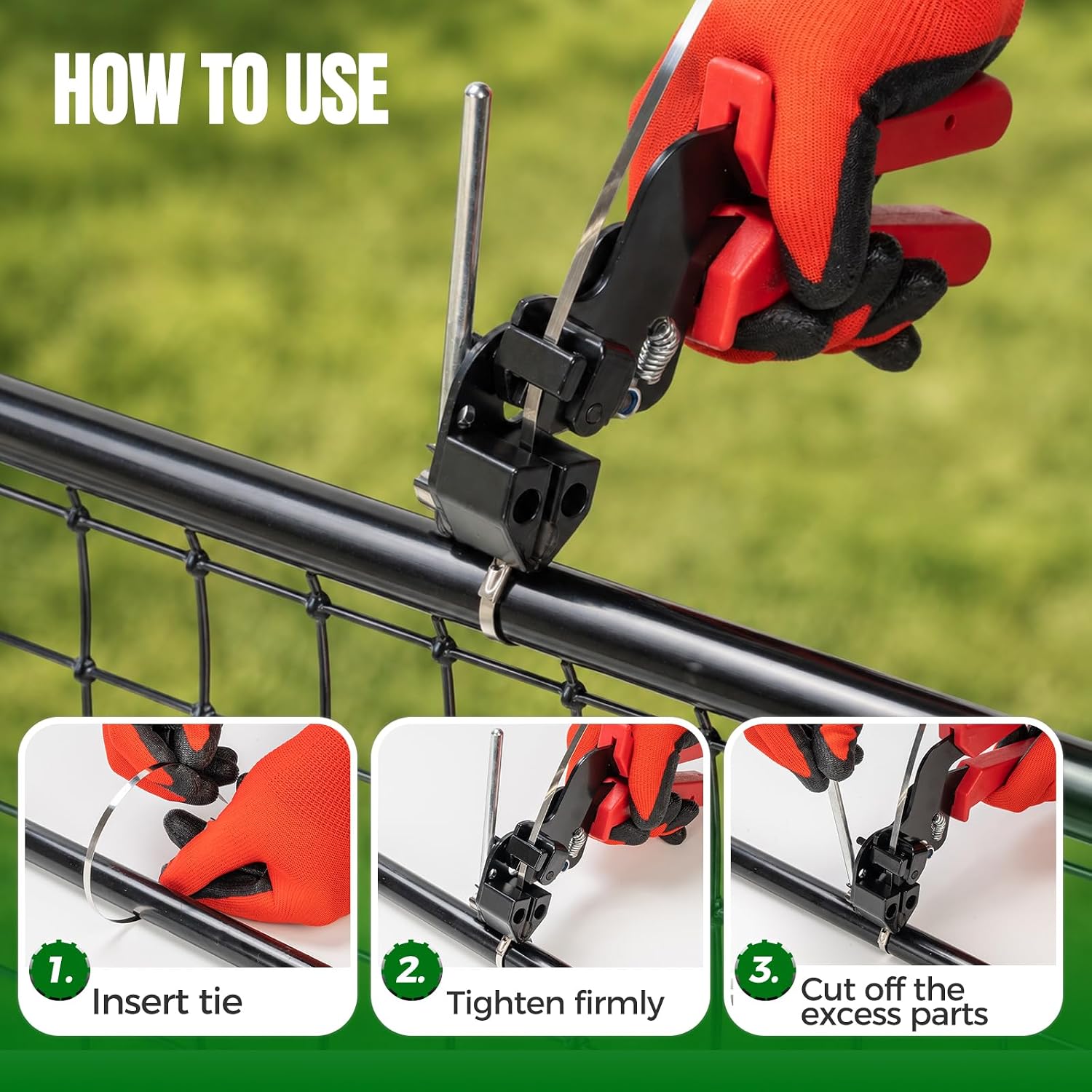 Stainless Steel Cable Tie Gun Kit with 150PCS Metal Zip Ties