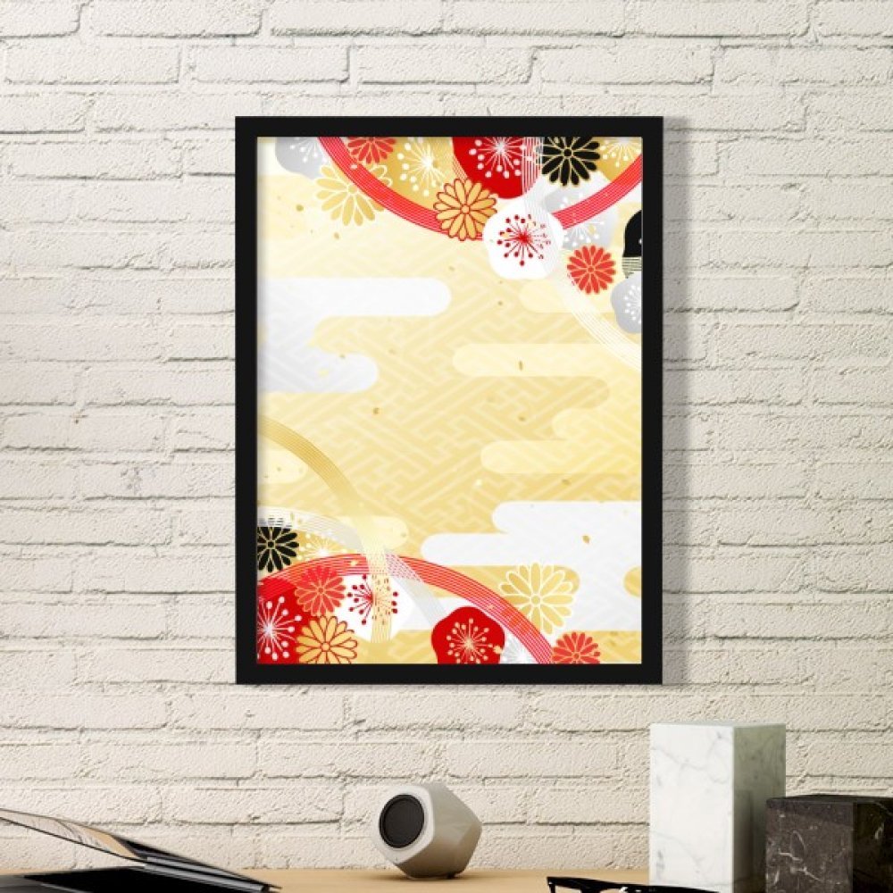 Cadre photo fleurs de cerisier japon noir pour créer un coin de sérénité dans votre chambre