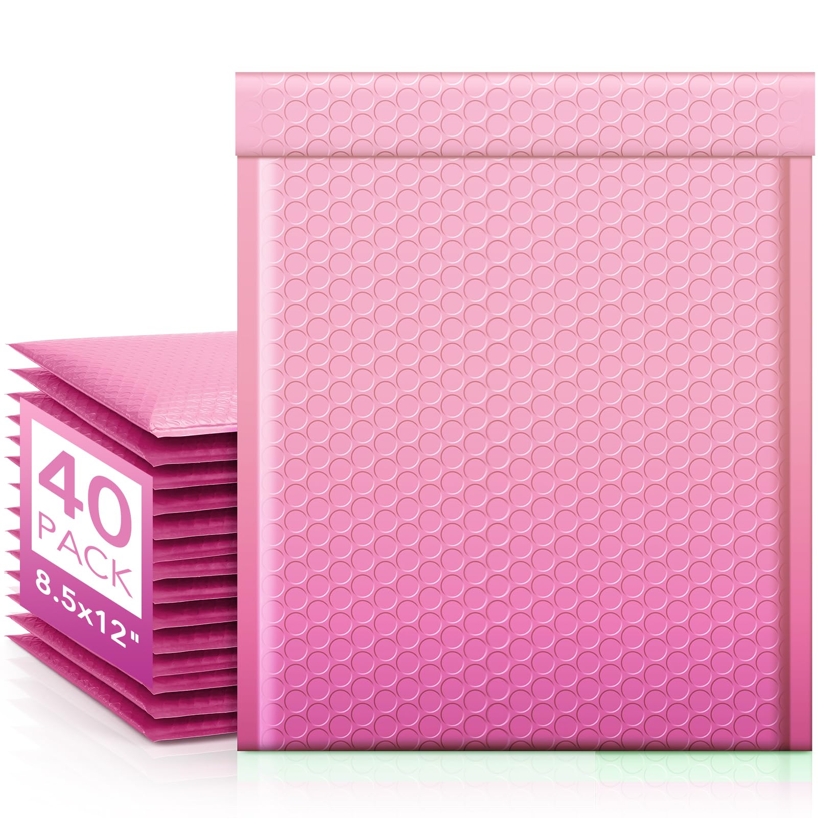 Fuxury 40 Pack Thick Bubble Mailers 8.5x12 Gradient Pink Bubble Envelopes