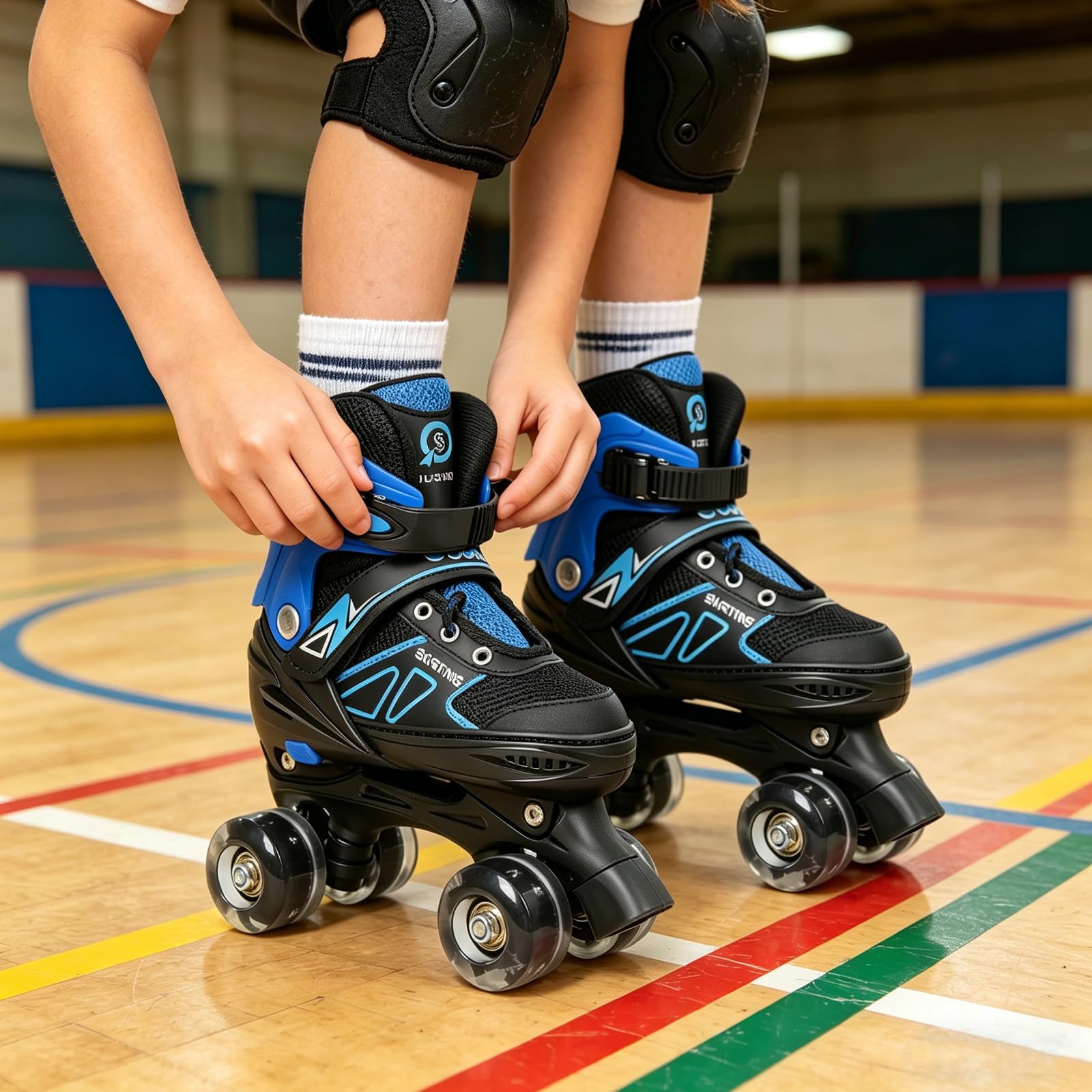 Patins en Ligne, Patin à roulettes, Patins à Glace, Rollers en Ligne à Taille Réglable Patins pour Enfants, Adolescents, Adultes, Débutants