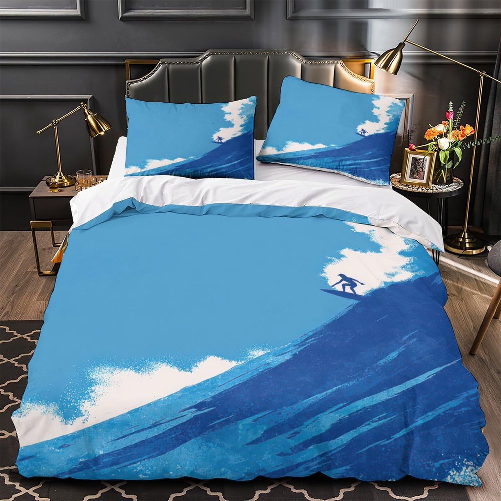Housse de couette surfeur 140x200 pour une chambre style océan