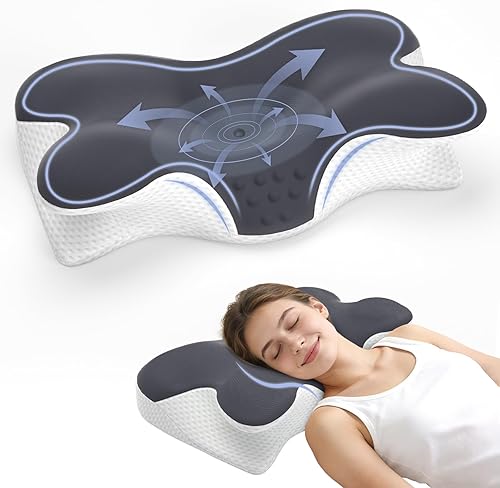 Almohada cervical cervical para aliviar el dolor, almohada cervical ergonómica para dormir, almohada ortopédica de contorno para dormir de lado para