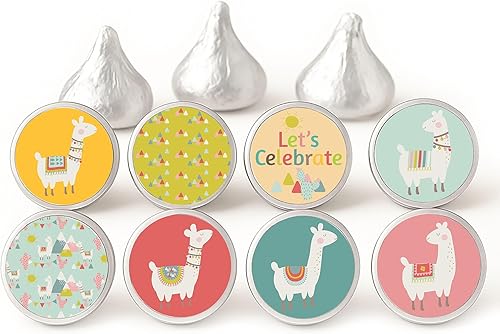 Etiquetas de alpaca de llama para Hershey's Kisses Chocolates por Adore By Nat - Calcomanías de caramelo Choc para fiestas - Juego de 240