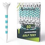 SAPLIZE Upgraded 4-Prong Golf Tees, Pack of 50 (3-1/4), Unique Golf Gifts for Golfers