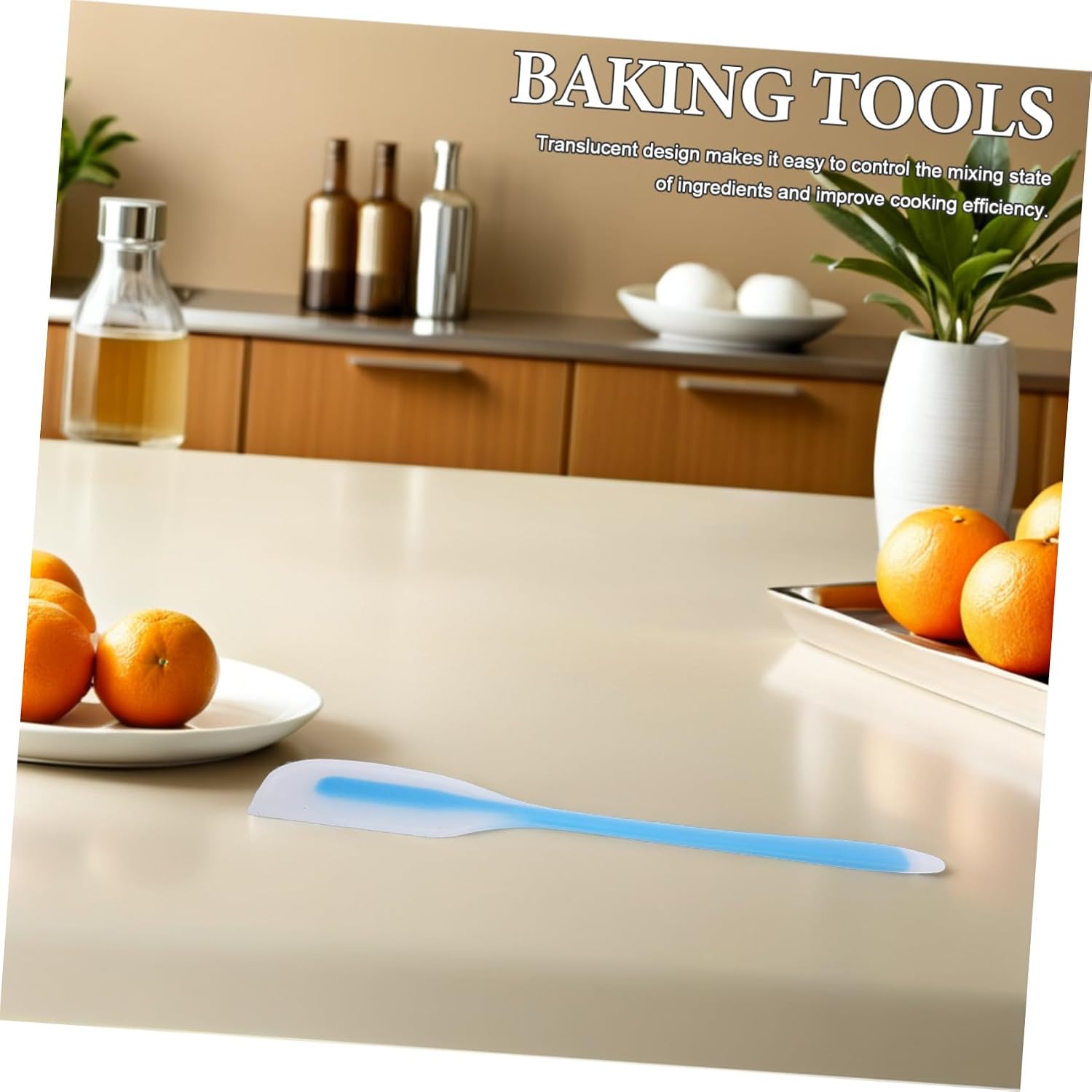 Amosfun 20pcs Blue Silicone Baking Scraper Set Heat Resistant Nonstick Spatulas for Cake Decorating and Mixing, Flexible Seamless Kitchen Utensils for Baking and Cooking