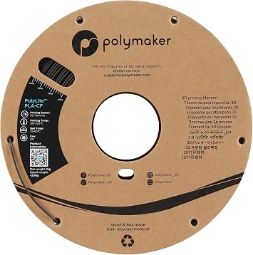 Polymaker Carbon Fiber PLA Filament Black 1.75mm 1KG, Strong & Rigidity