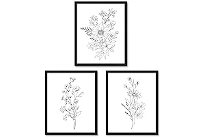 Black and White Wall Art: Botanical Elegance for Your Bedroom Haven