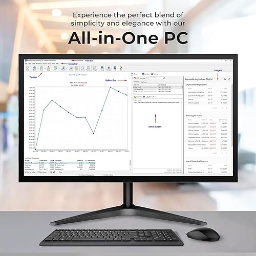 Miniatura 6 de Lenovo PC de escritorio todo en uno, procesador Intel Pentium J3710, RAM de 8 GB, SSD de 256 GB, nuevo monitor FHD de 22 pulgadas, teclado y mouse