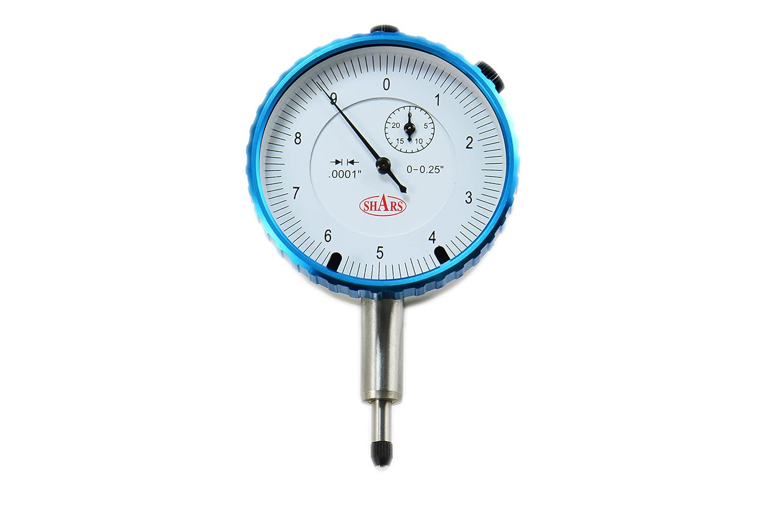 Shars 0.200" High Precision Shockproof Dial Indicator, 0.0001" Graduation, AGD2 Travel Lug Back 303-3113 P