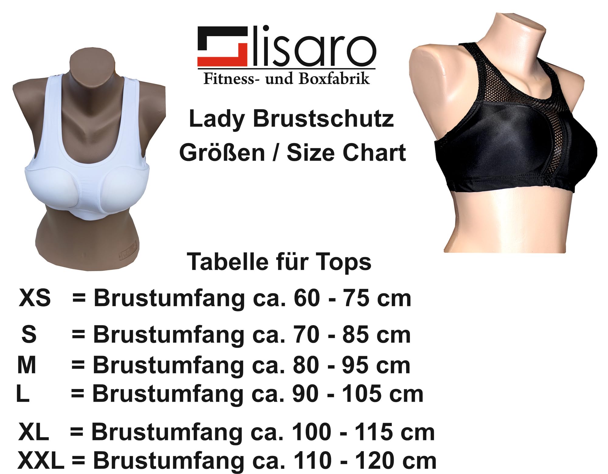 Lisaro Lady Brustschutz mit Bustier aus atmungsaktiven Gewebe, Kickboxen, Boxen,Muay Thai,Karate (M)
