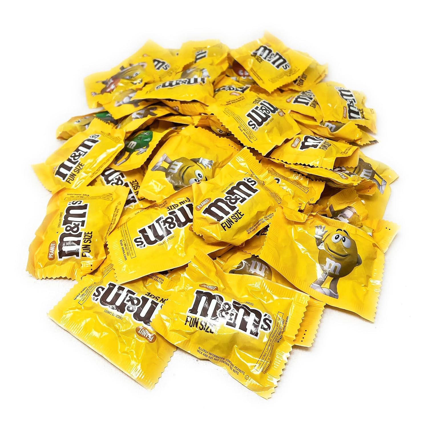 M&M Peanuts & Milk Chocolate Candy - 2 lbs Bulk Pack - Individually Wrapped Fun Size Candy for Freshness - Colorful Delicious Sweets for Kids, Adults, Pantry, Office & Birthdays