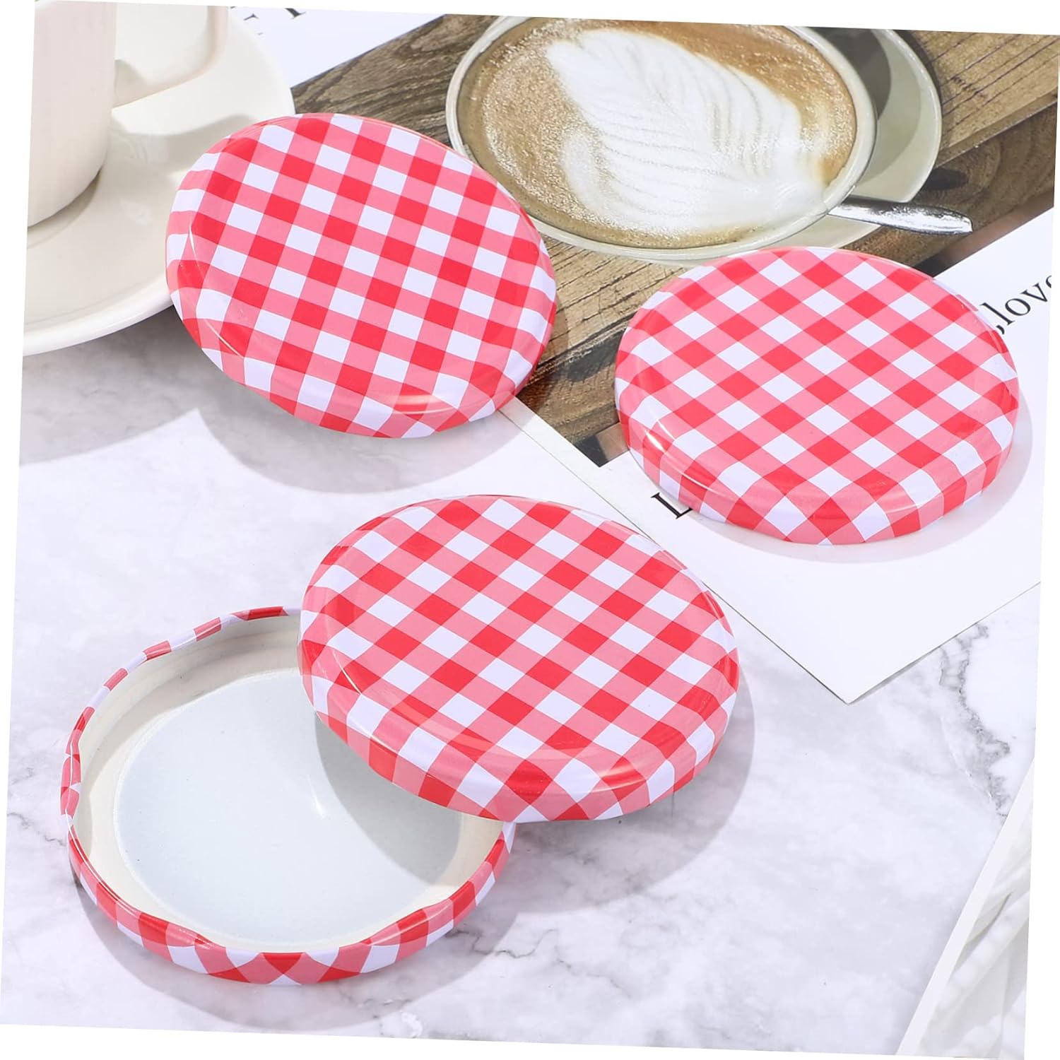 200pcs Wide Mouth Mason Jar Lids Jar Caps Screw Lids Airtight Seal for Canning Sauces Jams for Pantry