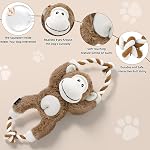 Jouets en peluche de chien Squeaky Pas de jouets en peluche interactifs de chiots pour les garder occupés, Tug durable de jouets de chien de guerre pour petites, moyennes et grandes races - Singe