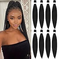 Vista 160 de Cabello trenzado para niños preestirado de 16 pulgadas, color negro, Yaki ez, trenzado para niños, trenzas sin nudos