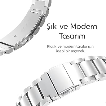 Rongep Xiaomi ile Uyumlu Bakla Model Çelik Kordon Redmi Watch 5 Active/Redmi Watch 5 Lite/Watch S4/Watch 2/2Pro/S3/S1/S1Pro/S1 Active İçin Katlanır Toka Mekanizmalı Paslanma Yapmayan Kayış