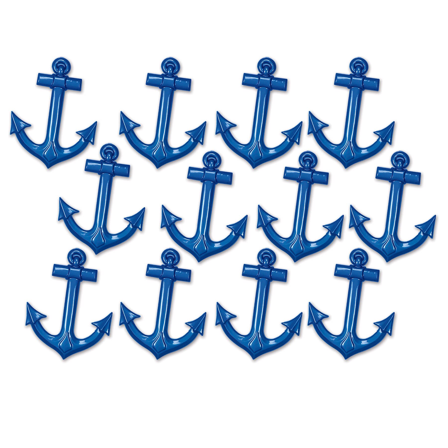 Ancrages de bateau Beistle plastique bleu : déco marine légère sans risque de casse, x12