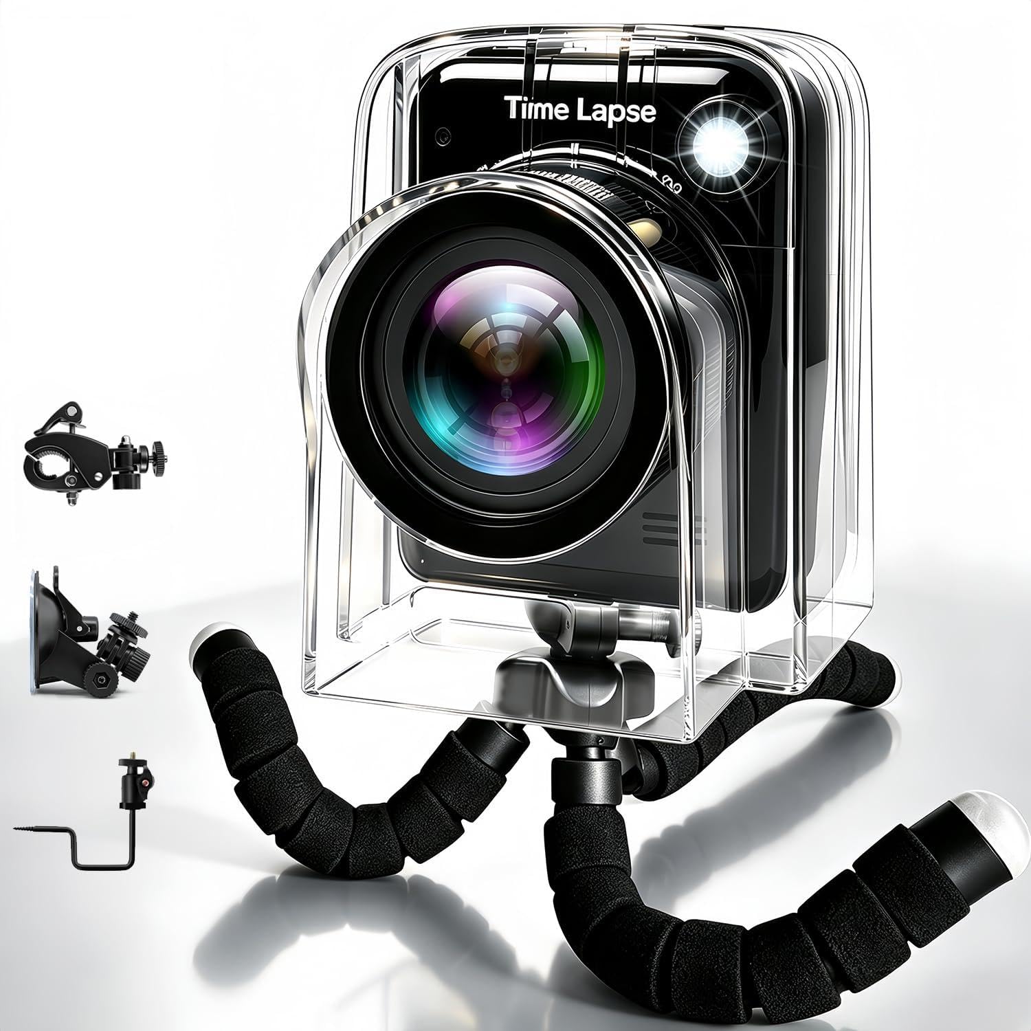 【Aggiornato al 2026】 Fotocamera Time Lapse per esterni, durata meteorologica, messa a fuoco manuale, impermeabile IP66, durata della batteria 6 mesi, scheda TF da 32 GB inclusa