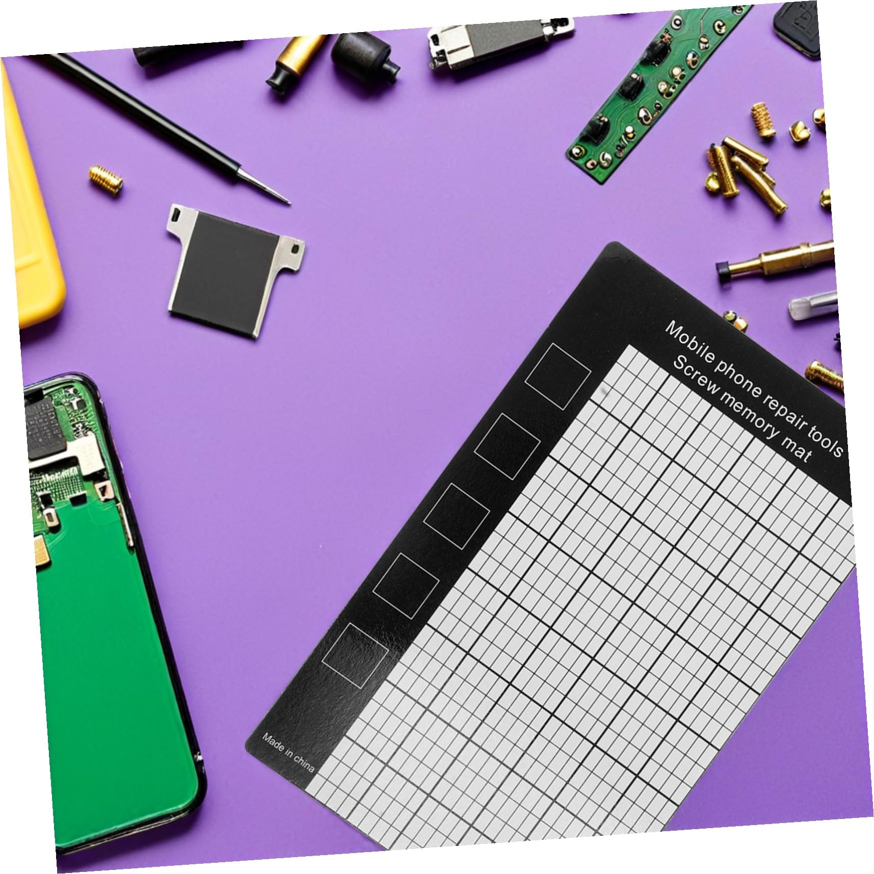 Toddmomy 20 Pezzi Tappetino Magnetico per Viti Flessibile e Resistente Organizer per Riparazioni Elettroniche e Smontaggio Laptop Rc e Smartphone Memoria Posizione Viti