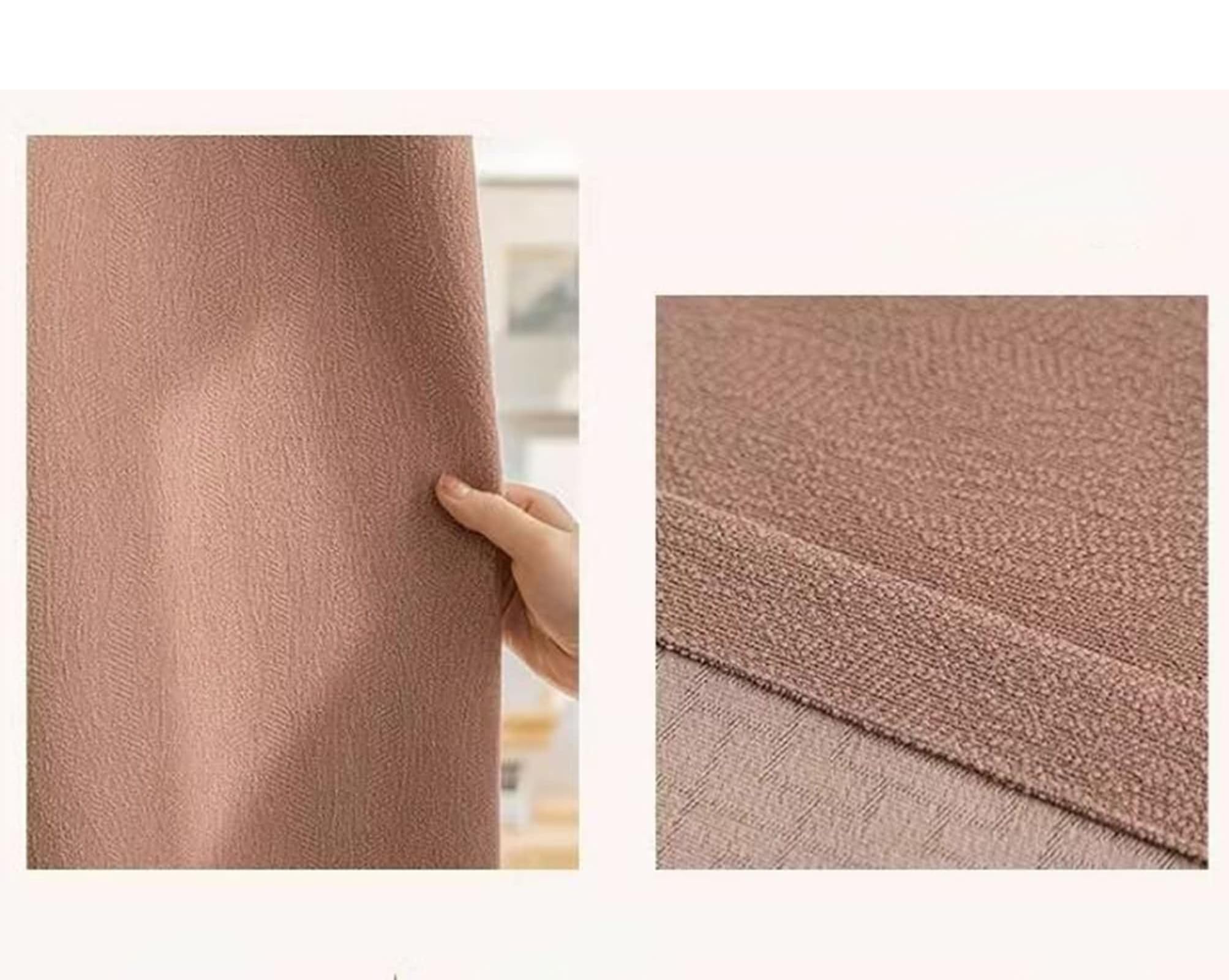 Beydodo Rideaux Occultant Salon Lot de 2, Rideau Fenetres Opaques 107 x 115 Oeillet, Rose Uni Texturé