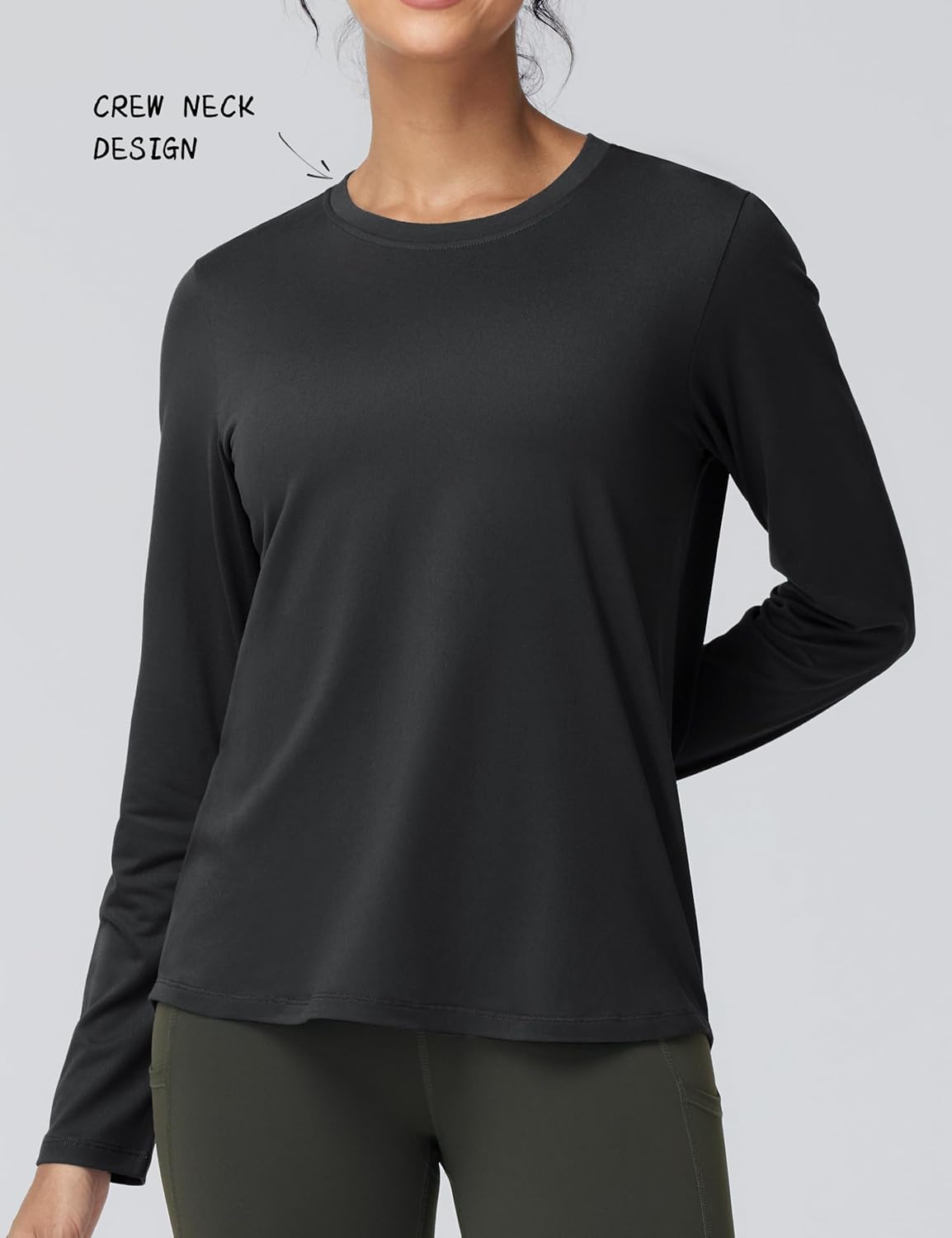 THE GYM PEOPLE Women's Long Sleeve Soft Workout Shirts Basic Crewneck UPF 50+ Sun Lightweight Fall Athletic Running Tops - Image 5