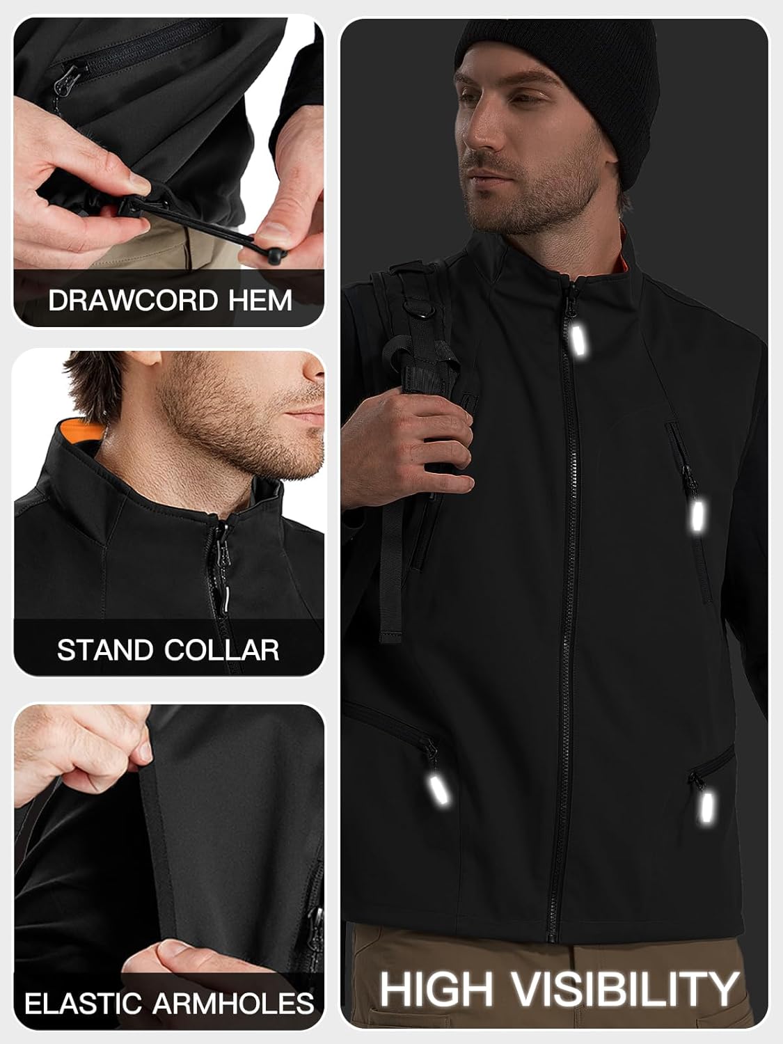 FREE SOLDIER Men's Warm Golf Vest Outerwear Windproof Reversible Puffer Vest Sleeveless Jacket for Casual Hiking Travel - Image 6