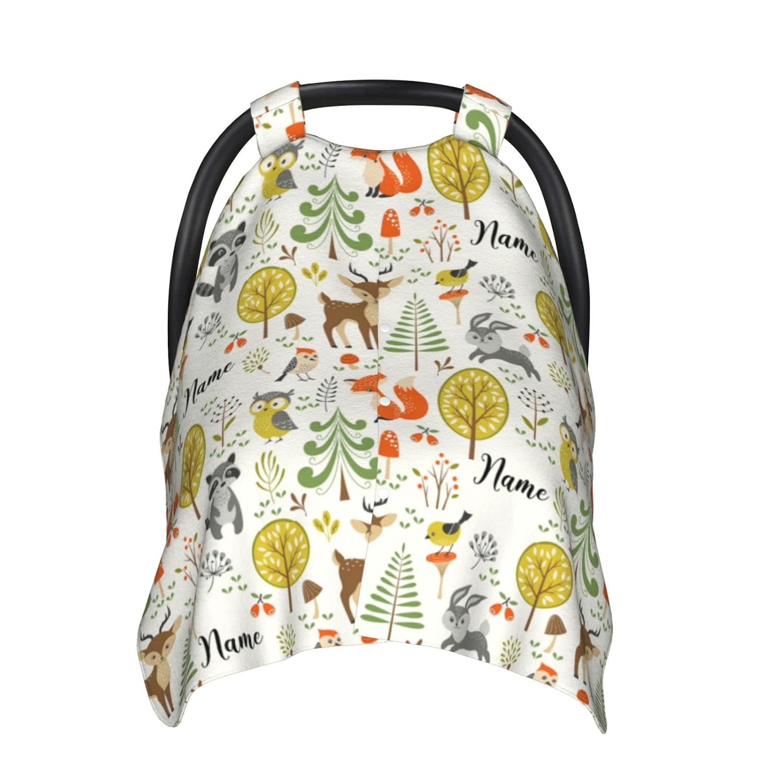 Personalized Baby Car Seat Canopy for Boys Girls, Custom Nursing Covers for Breastfeeding with Name, Opening Minky Baby Carseat Canopy for Newborn, Infant Car Seat Cover, Pineapple