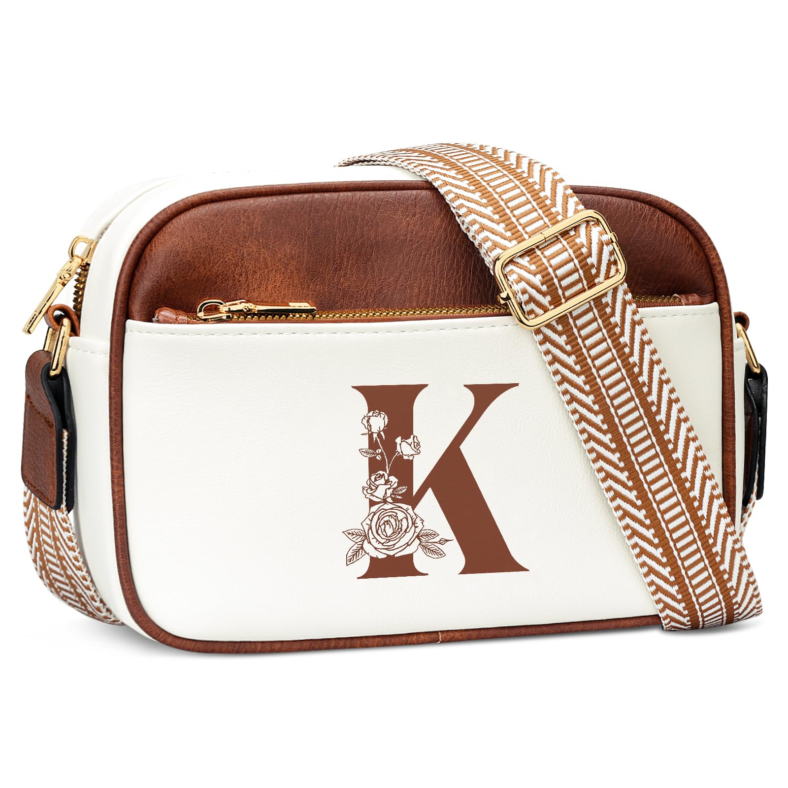 CLOUDWINGS Valentines Gifts for Women Wife Personalized Crossbody Bag Small Purse with Initial Letter Shoulder Handbags