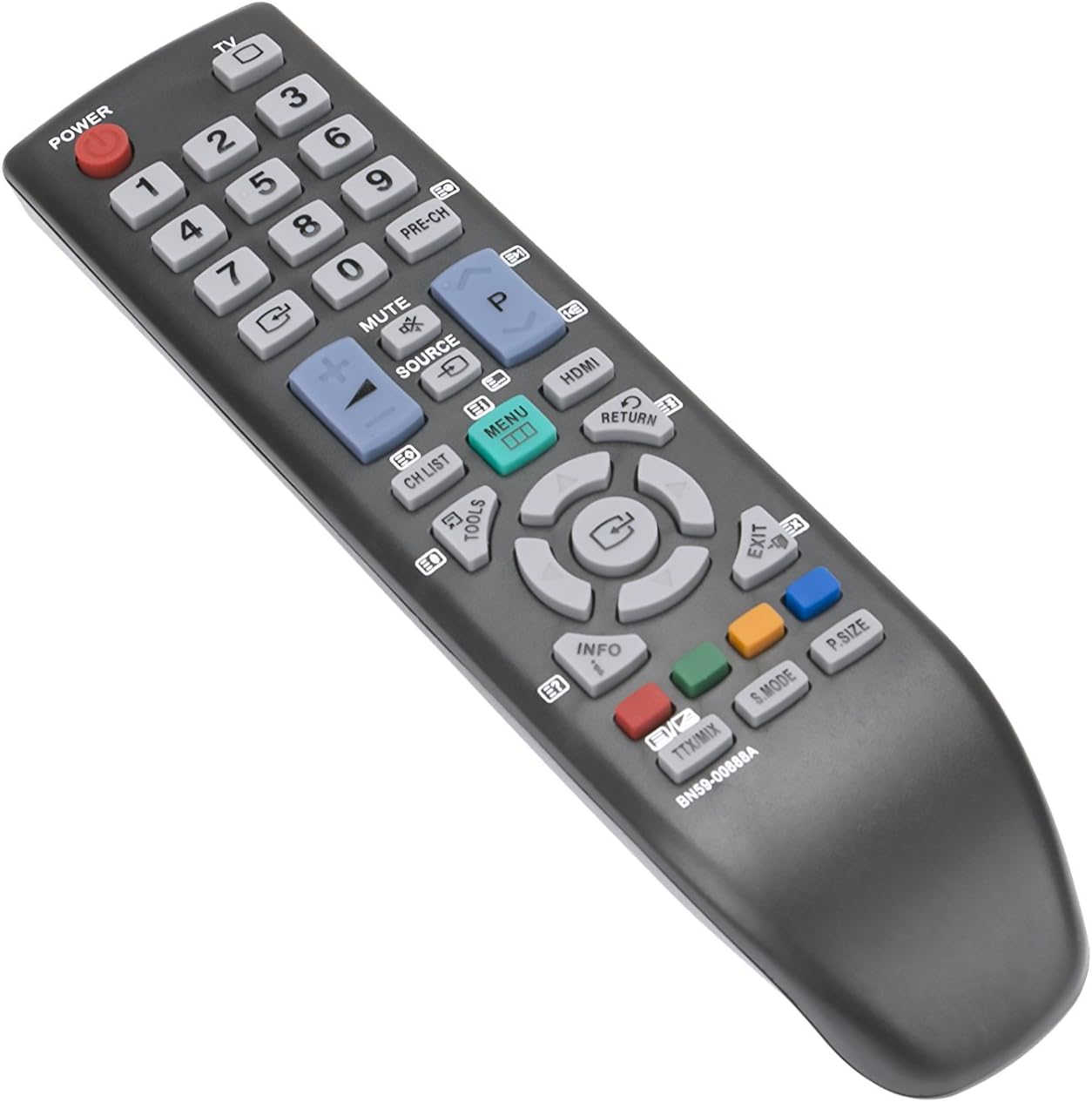 Side view of the ECONTROLLY BN59-00888A replacement remote control, showing its profile.