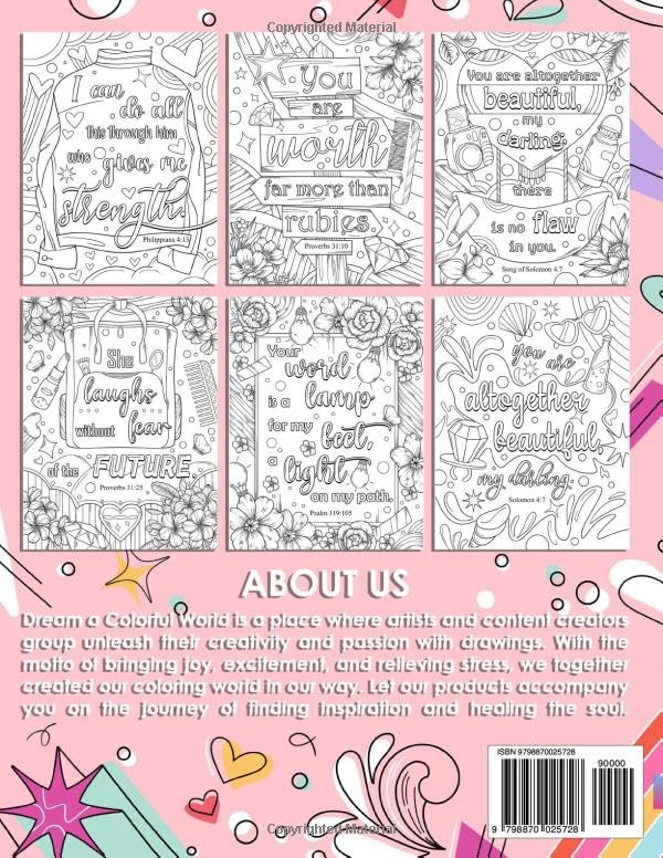 Bible Verses Coloring Book for Girls: Inspirational & Motivational Scripture Designs, 30 Wonderful Bible Quotes for Relaxation and Stress Relief - Image 2
