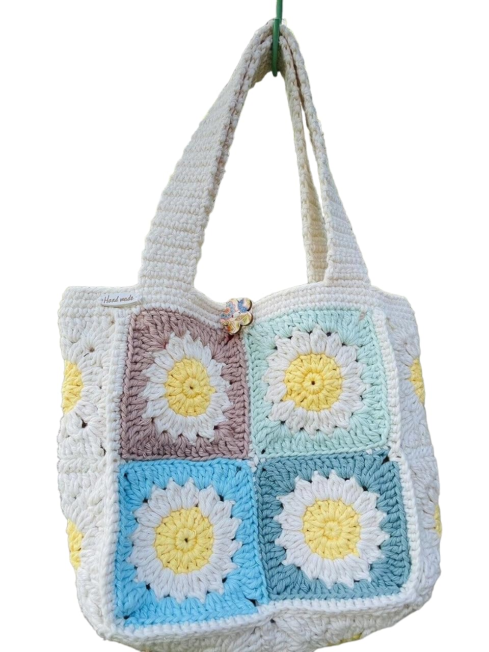 ZZARA Cotton Handmade Crochet Bag, Granny Square Bag, Crochet Purse, Crochet tote Bag, Retro Bag, Bag For Unique and Special Occasion Multicolor (B0CGNJZ6PV) Amazon Price History, Amazon Price Tracker