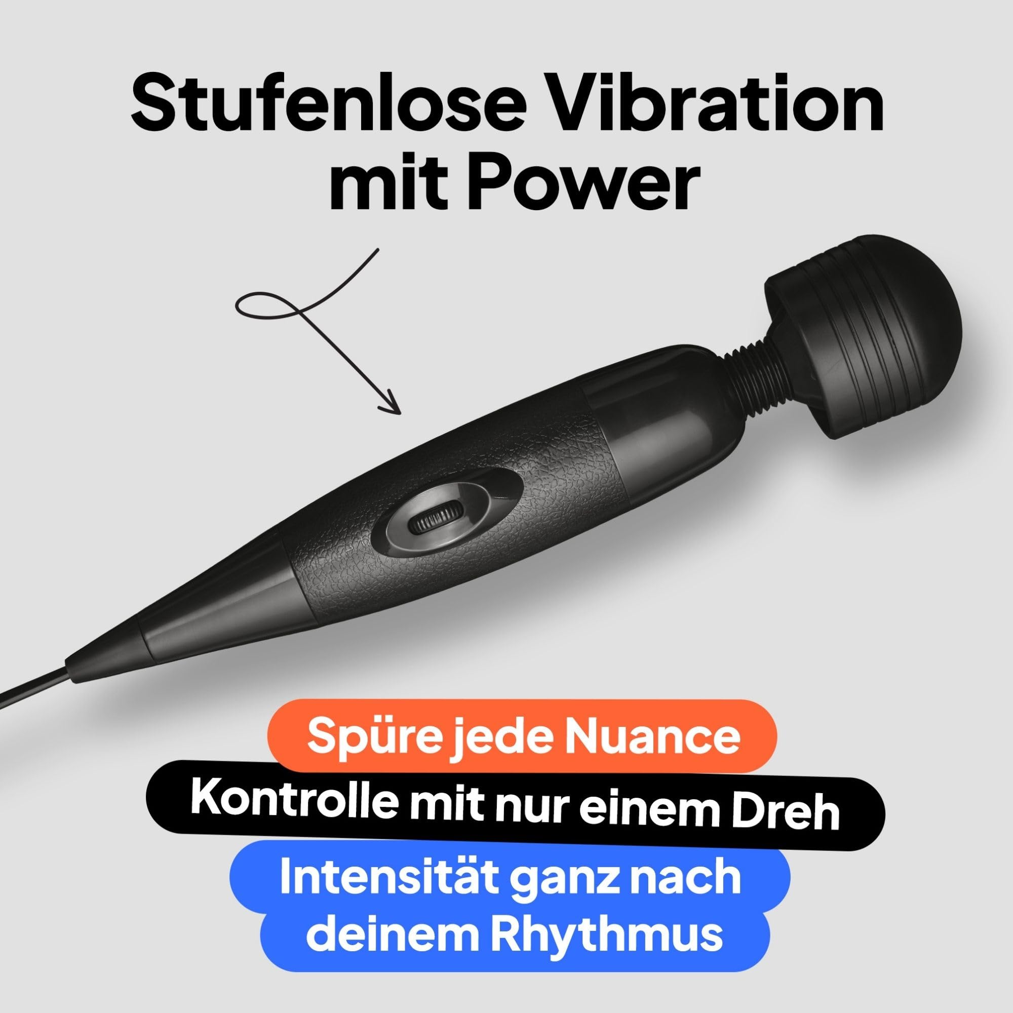 Sinful Massagestab mit Kabel - Vibrator Wand mit Starker Vibration -  Massagestab Klitoris Stark  Magic Wand fr Frau -