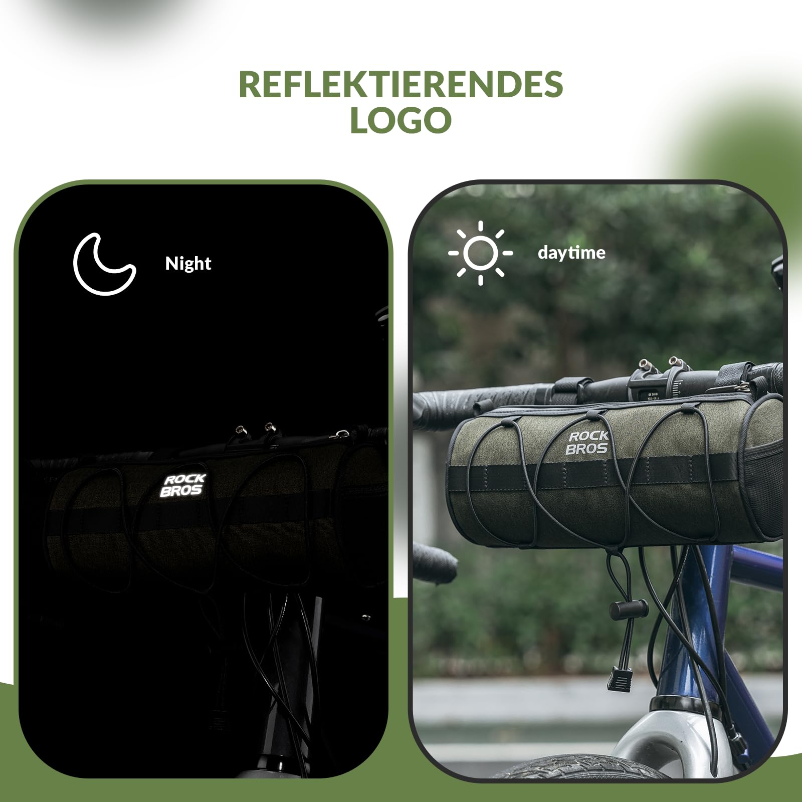 ROCKBROS Borsa Manubrio Bici, Borsa Anteriore con Tracolla Bicicletta, Borsello Manubrio, Multifunzionale per MTB, Bici da Corsa, Bici da Città, Capacità 2L